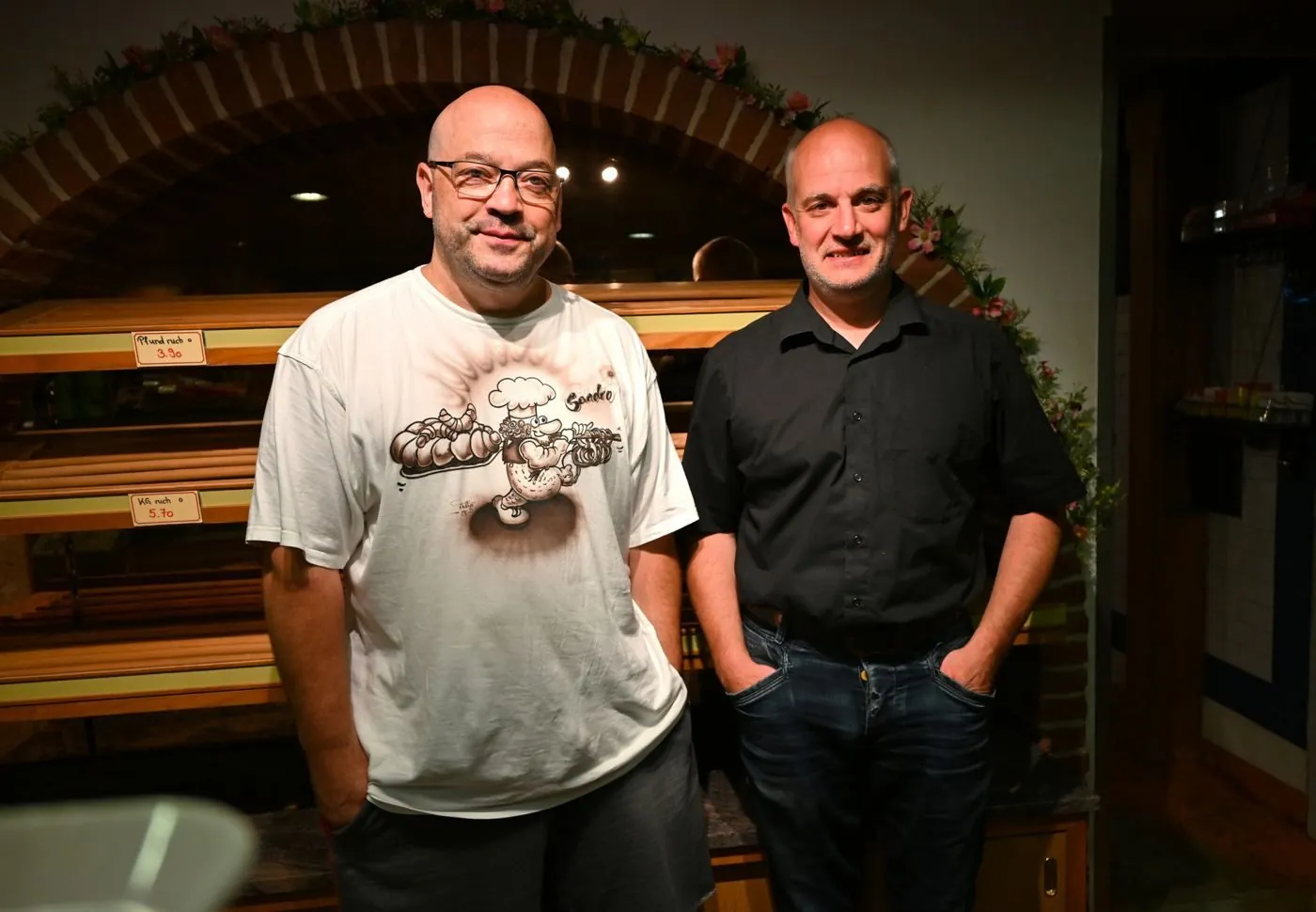 Sandro Mann und Urs Wittwer im gemeinsamen Laden